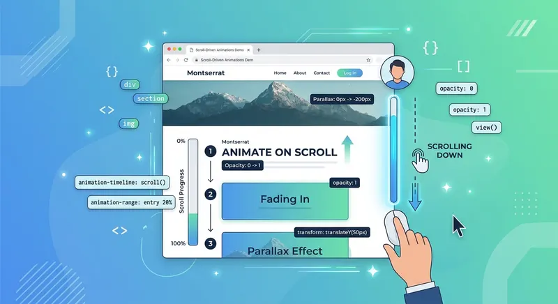 Animation CSS declenchee par le defilement de page avec effets visuels fluides