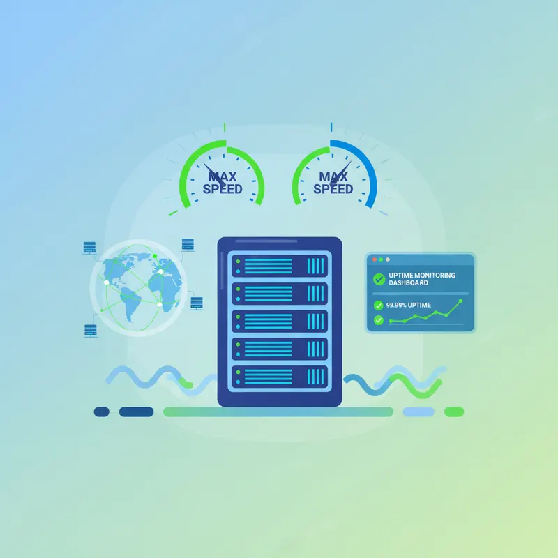 Serveur web haute performance avec indicateurs TTFB et Core Web Vitals